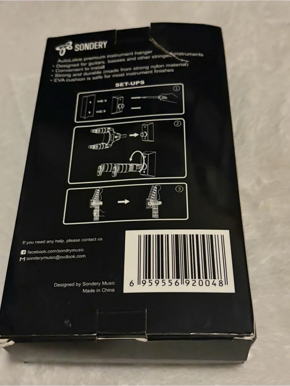 AutoLokie Premium Guitar Brass Instrument Wall Hook / Mound BRAND NEW in box